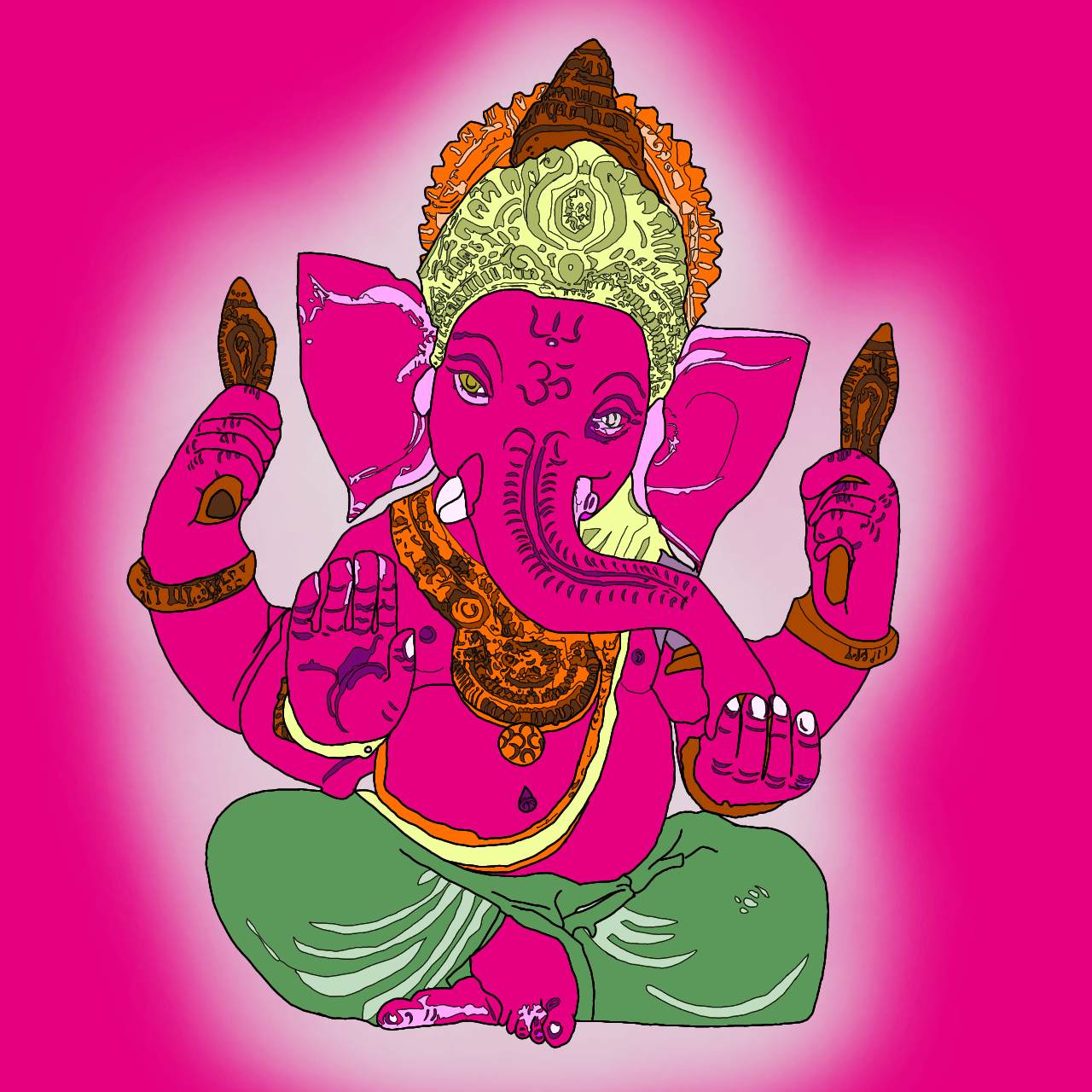 Compassionate Magenta Ganesha