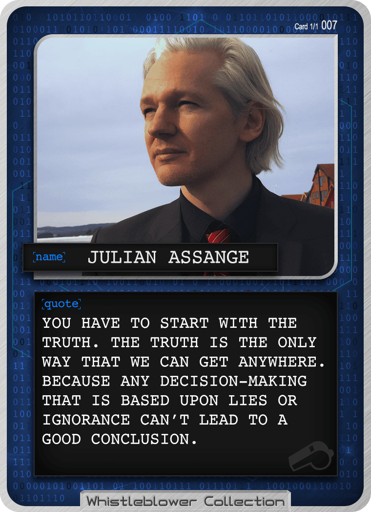 Whistleblower Collection Card: Julian Assange 007 1/1