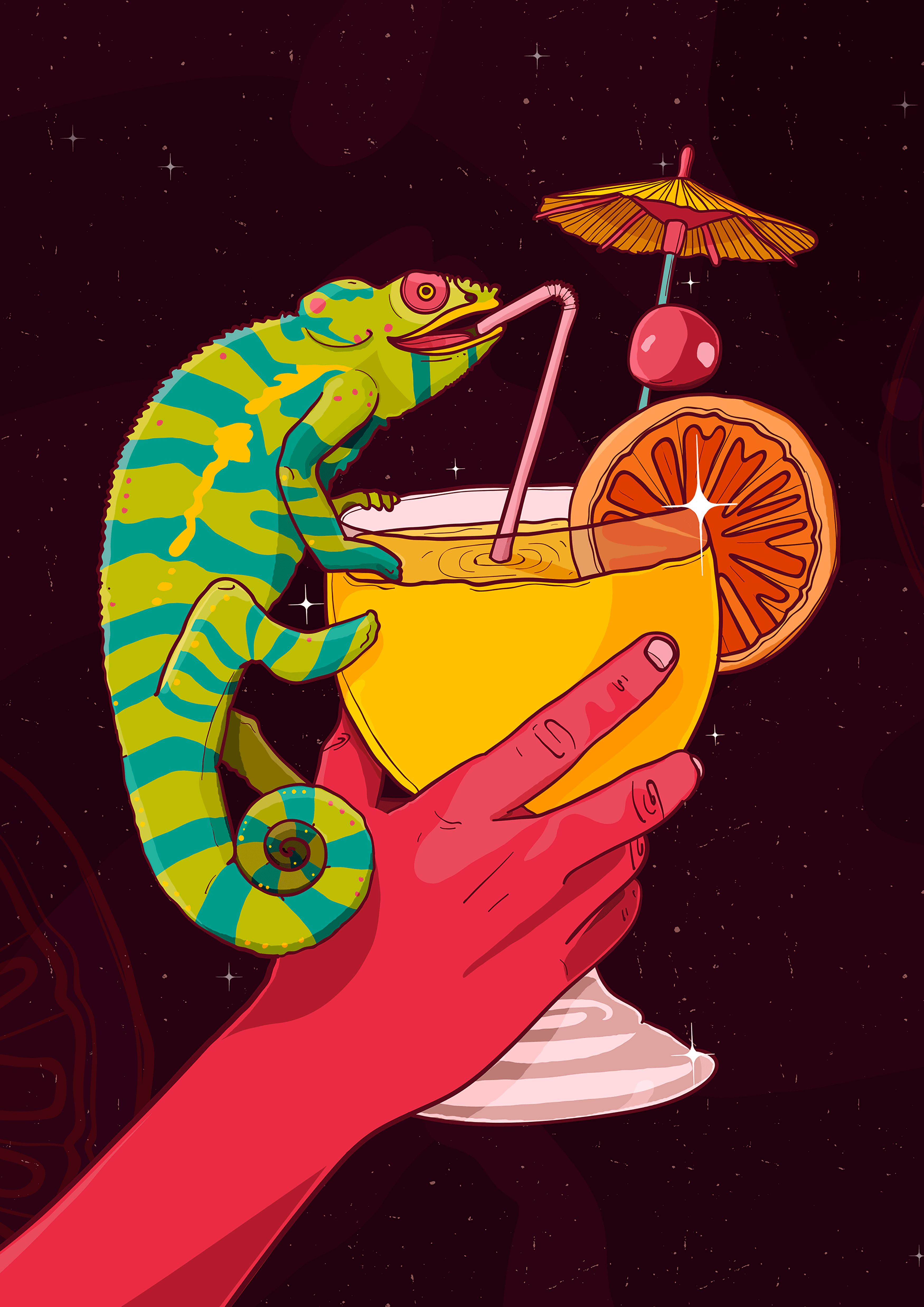 The cosmic hand and the chameleon