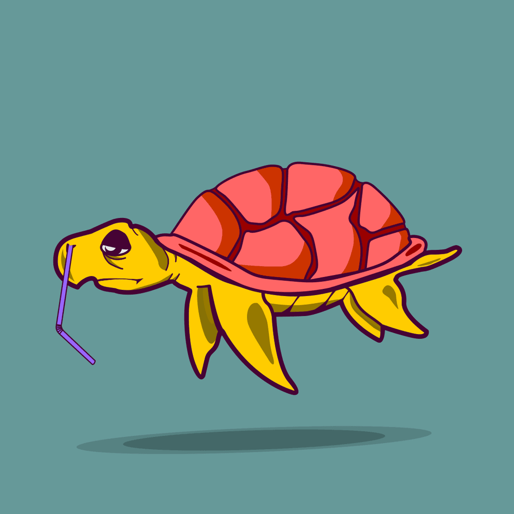 Sad Turtle - Straw blocking the nose - Sad Turtle