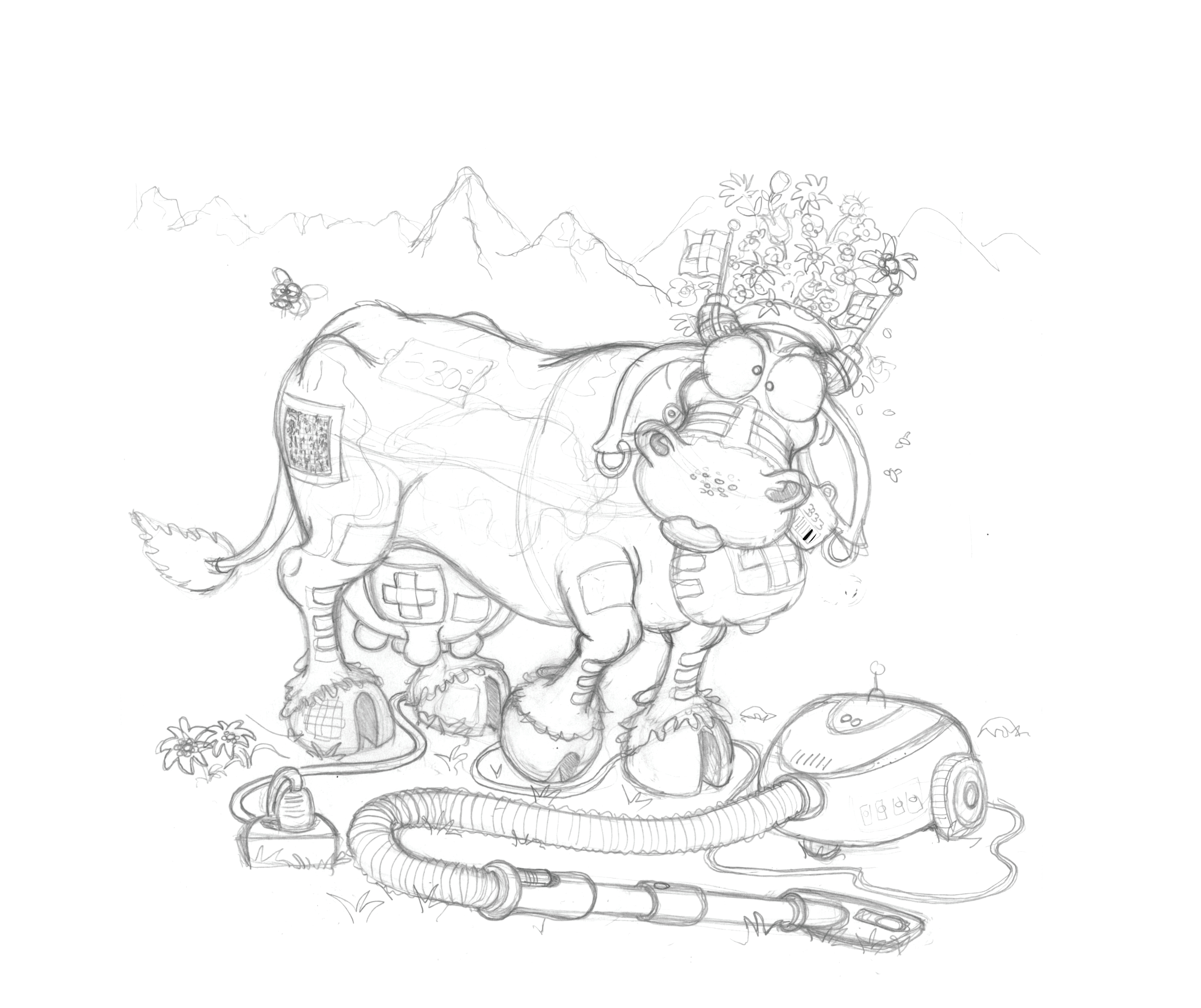 From draft to colour. The swiss cow