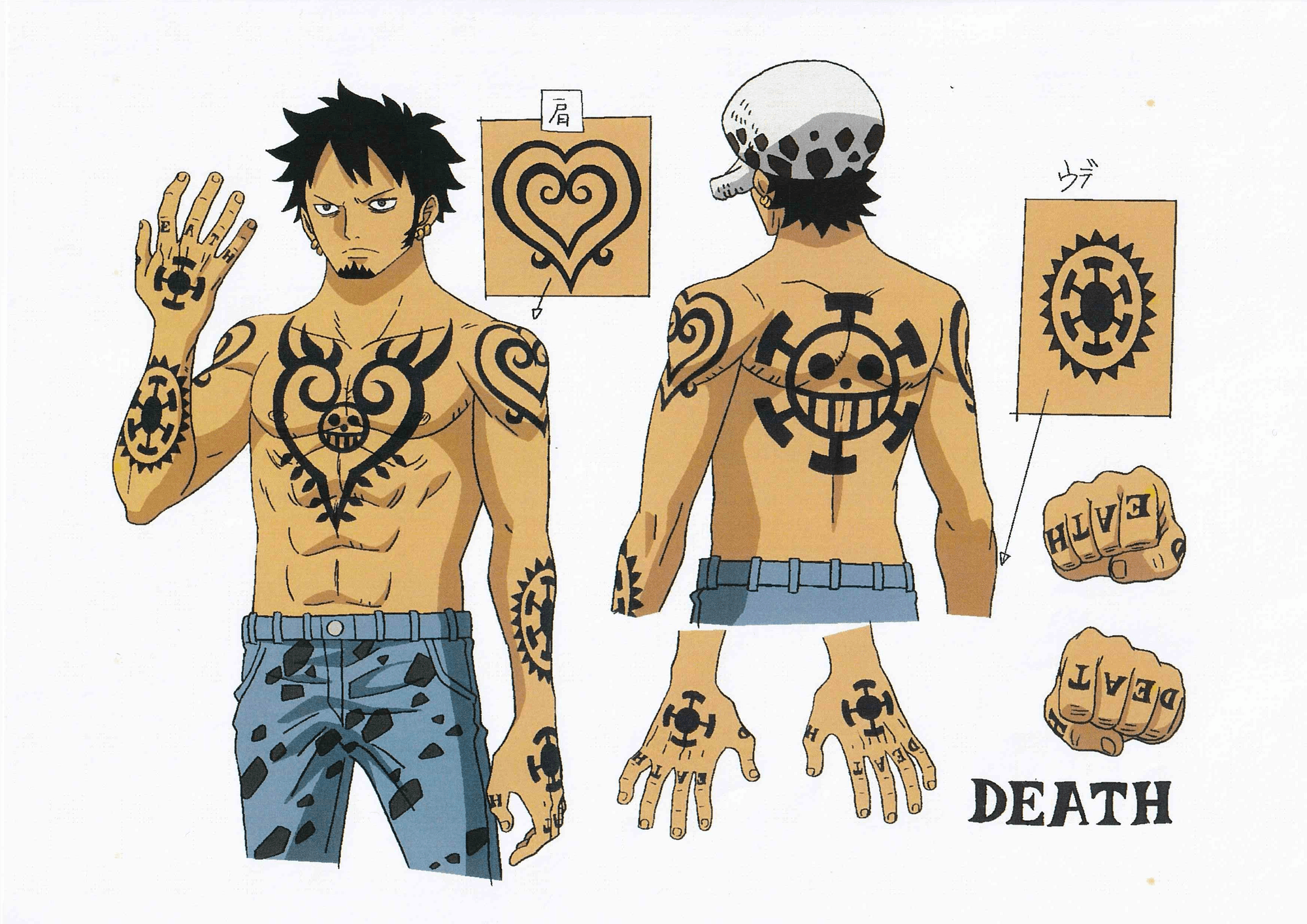 Trafalgar Law's tattoos - Wano Kuni - One Piece - Wano Kuni Edition ...