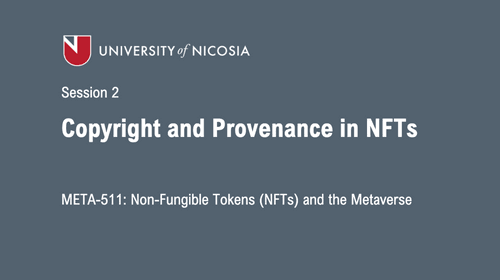 Copyright and Provenance in NFTs​
