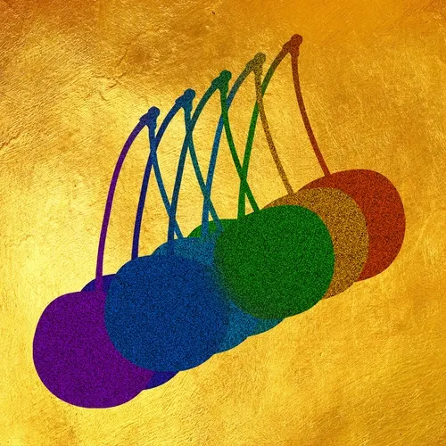 Golden Ticket: Cherry Rainbow on Gold