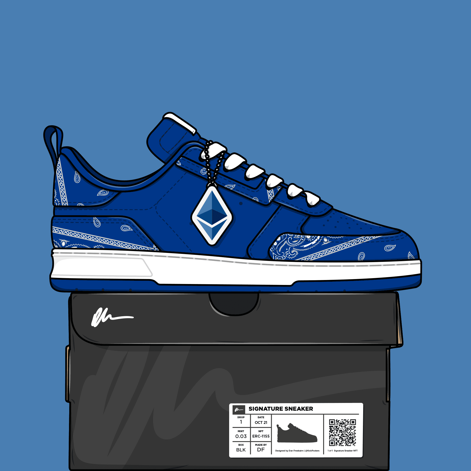 Signature Sneaker 'Blue Bandanna' - #047
