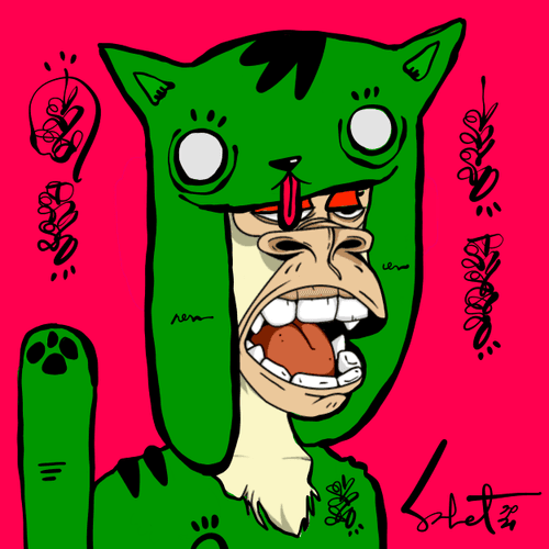 Ugly Kitties by Sabet #136 (Bored Apes yacht Club X Ugly Kitties)