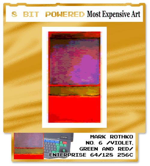 "No. 6 (Violet, Green and Red)" by Mark Rothko on Enterprise 64/128 (256 colors)