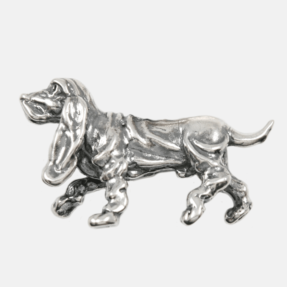 Dog Breed BLOODHOUND 3D Solid Sterling Silver