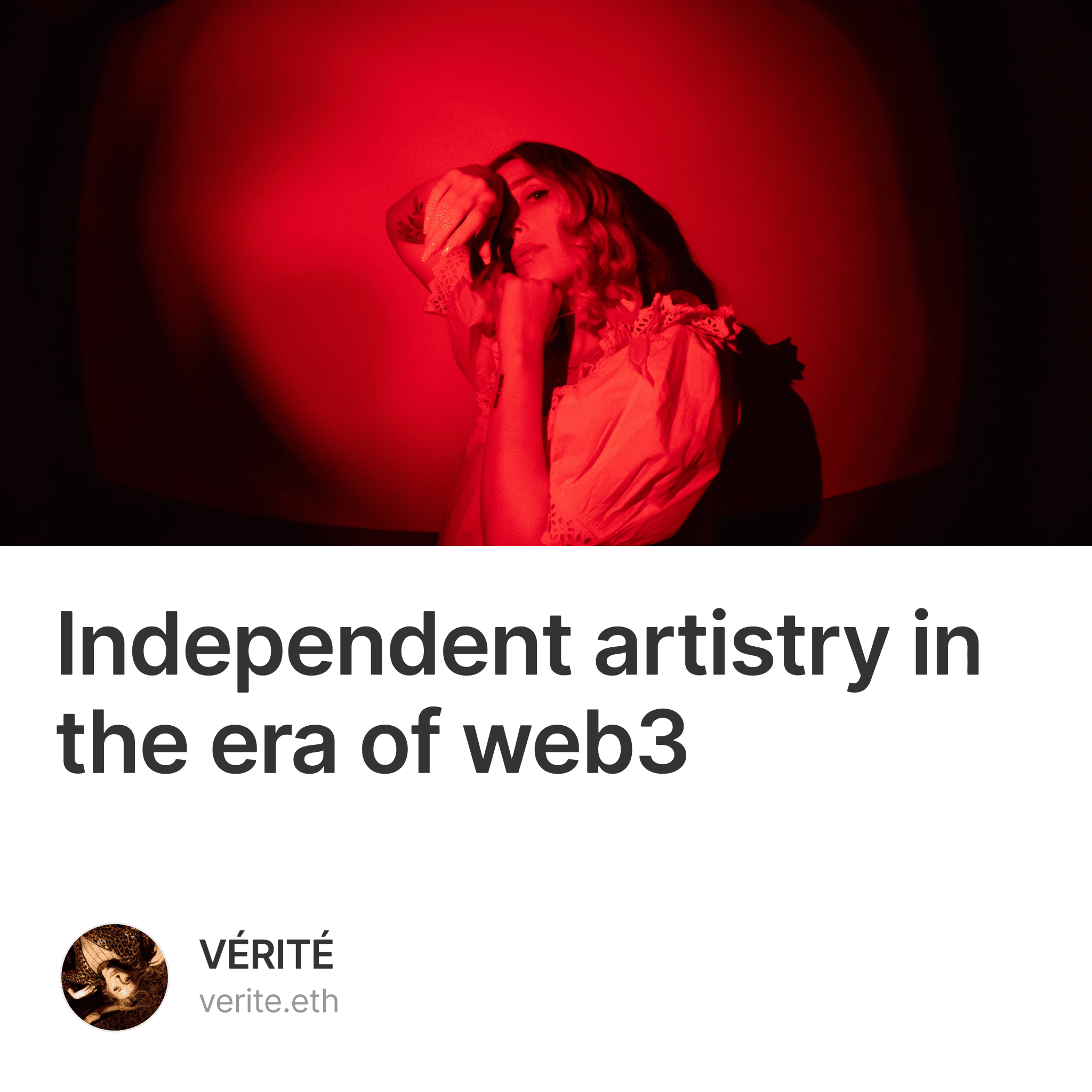 Independent artistry in the era of web3 4/100