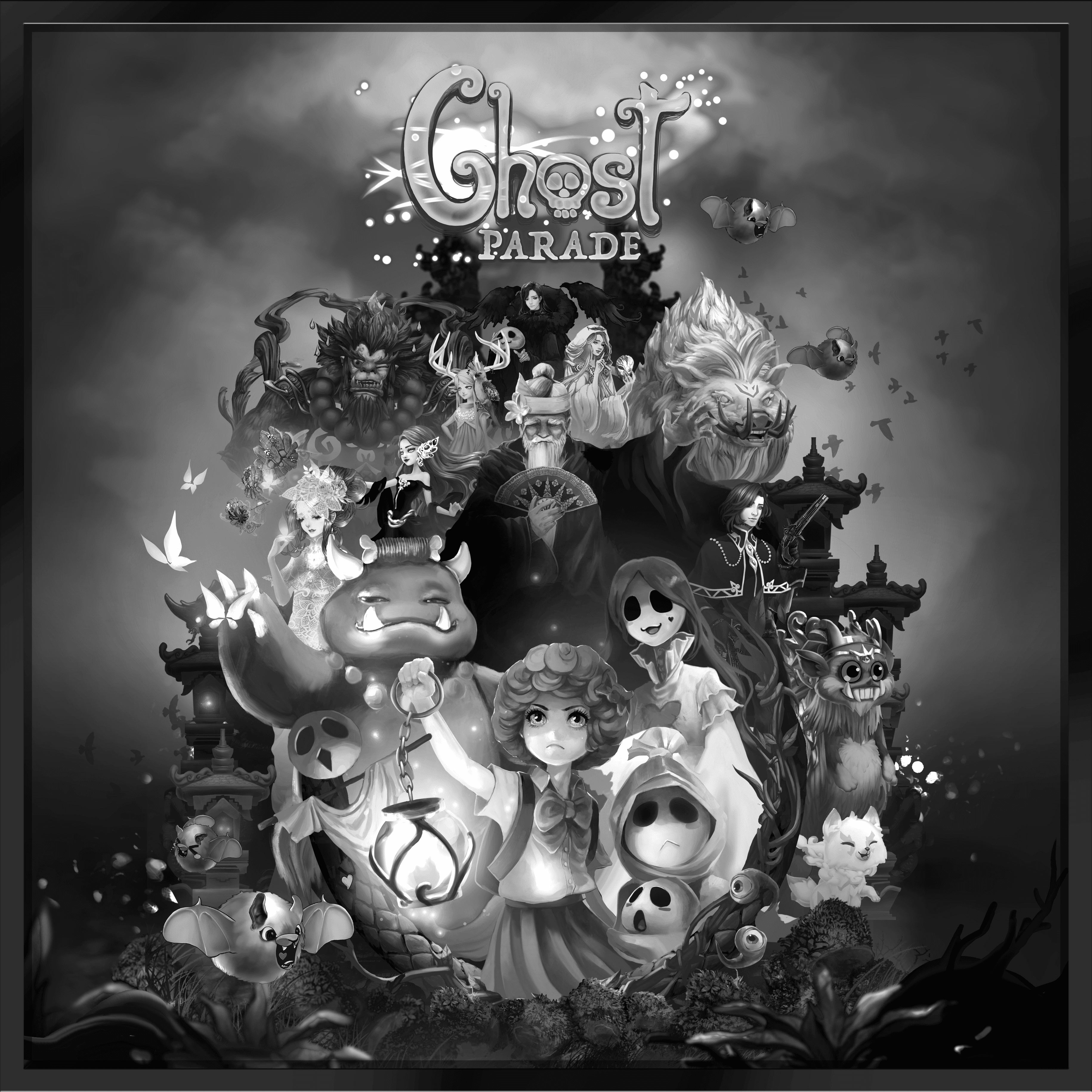 Ghost Parade Official Art Cover Black And White Edition