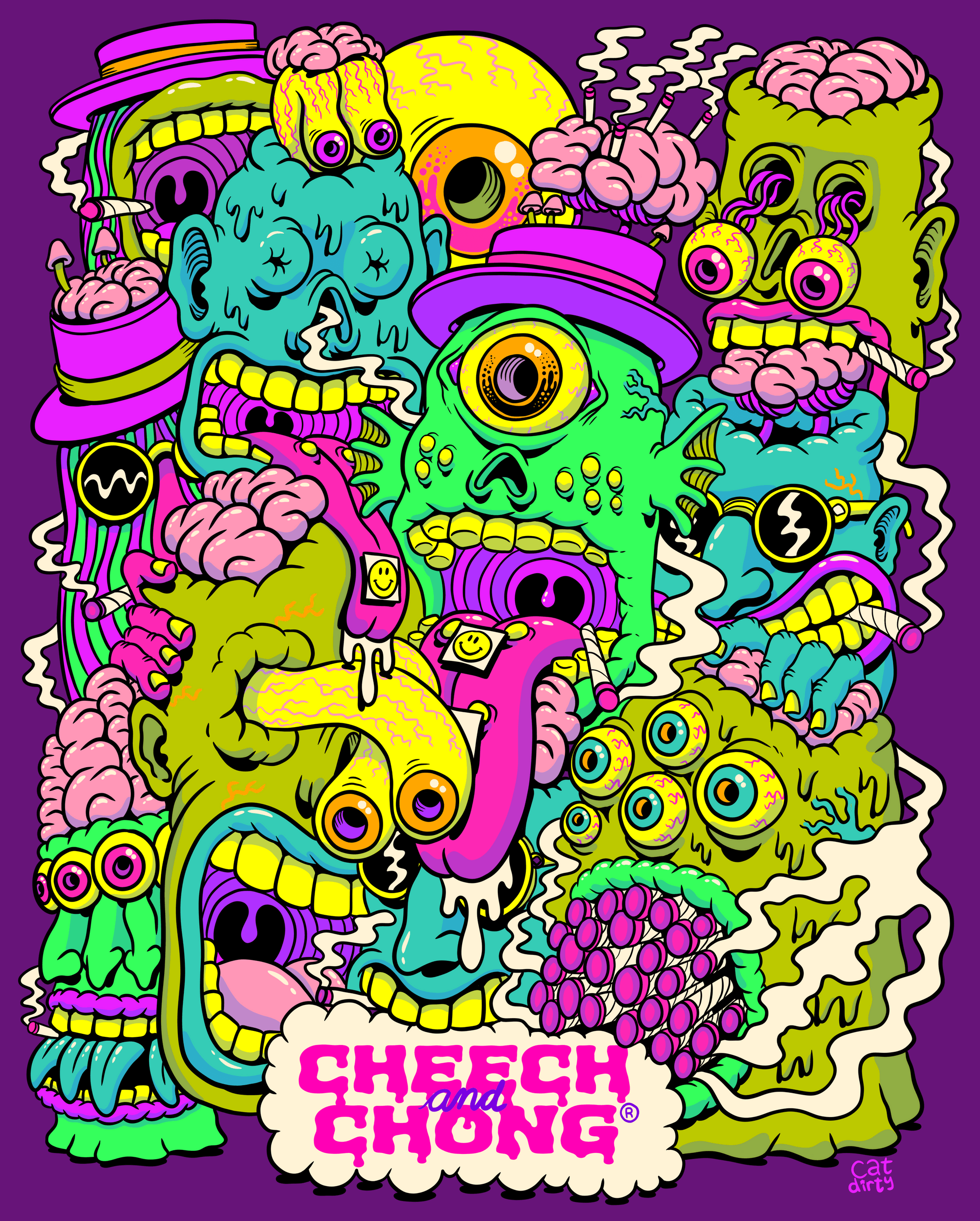 Cheech & Chong: Cat Dirty - 10/22 - Cheech and Chong Poster Art | OpenSea