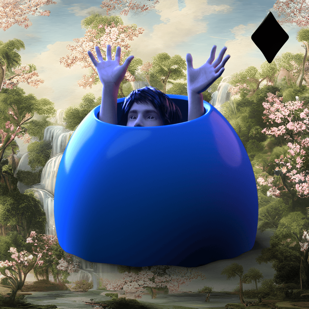 #9 | Man stuck in Mega-Fruit scene with background seed 302 and a Black Diamond card suit