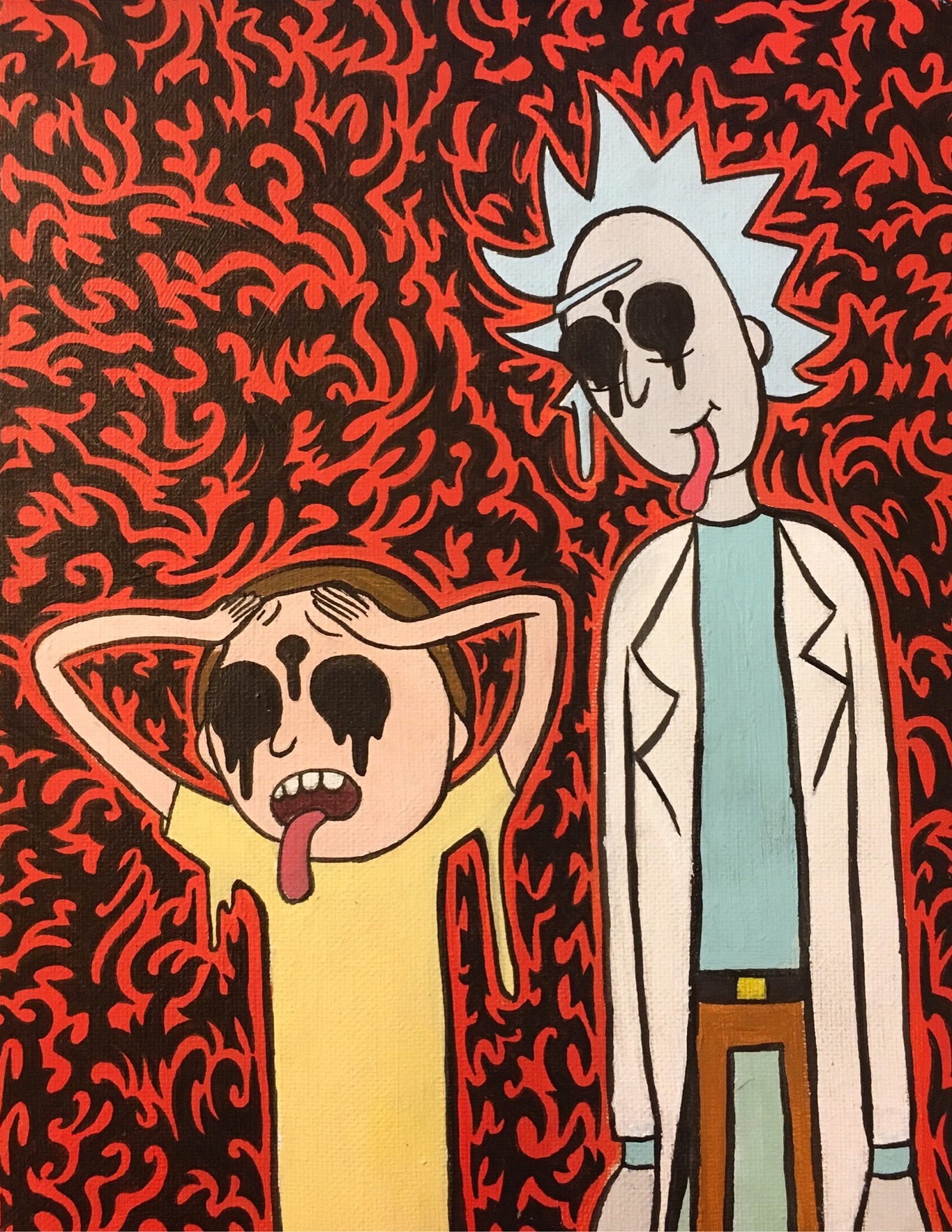 rick and morty drawing trippy