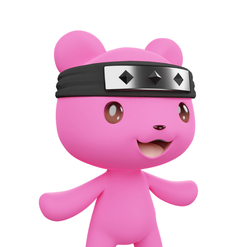 3D LEELEE-Normal-Pink bear-#00367