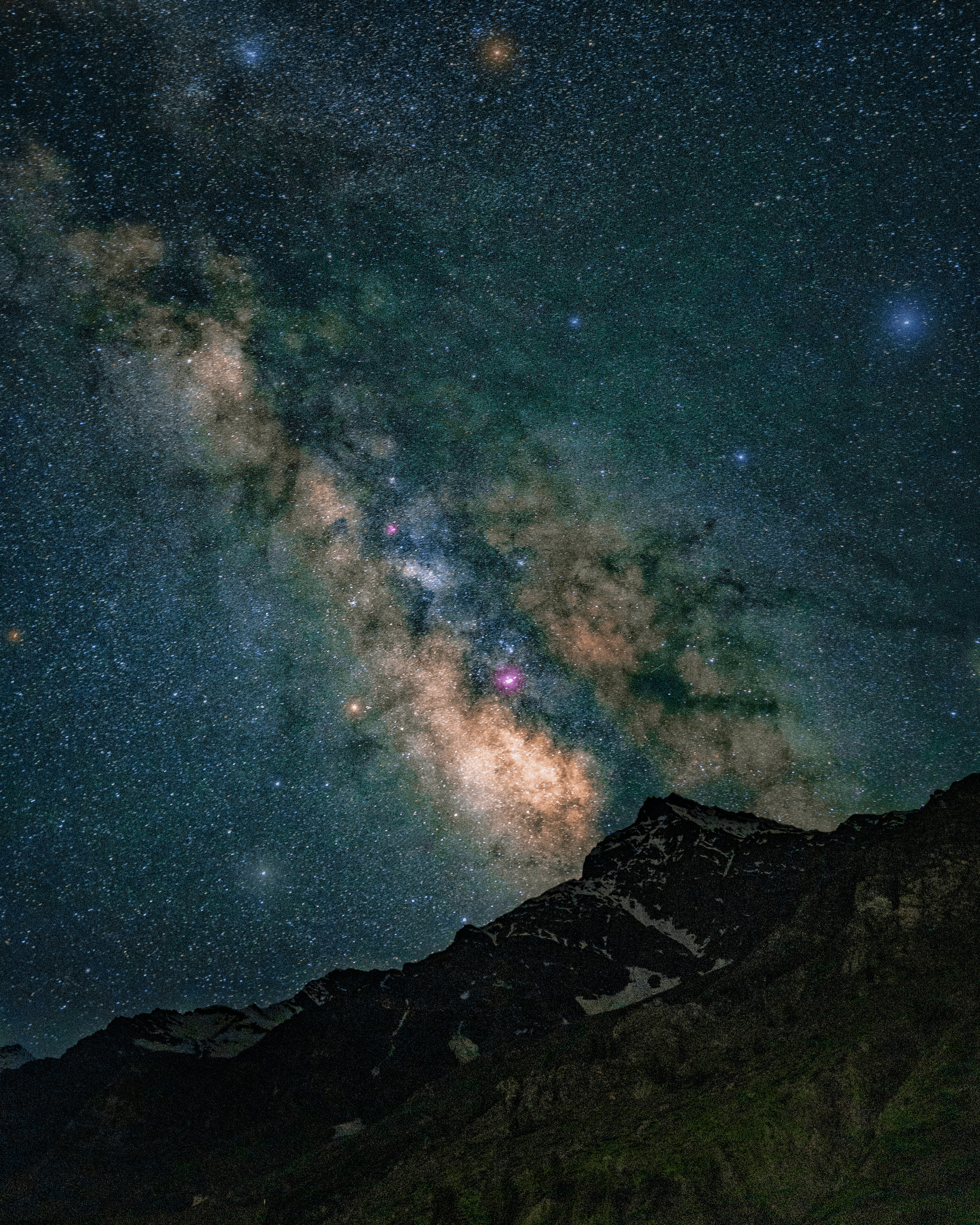 Crown over head - Milkyway and Mountain