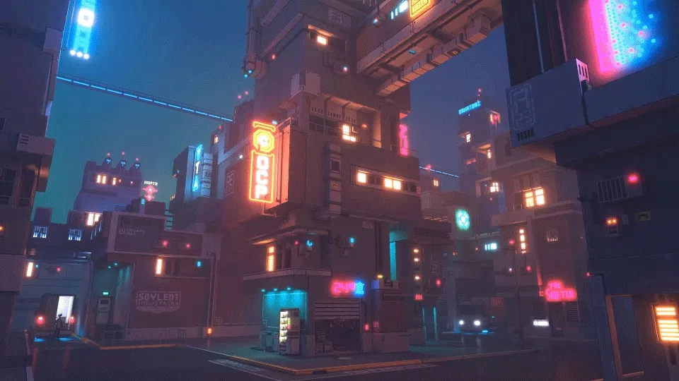 Voxel Cityscape - The Alley