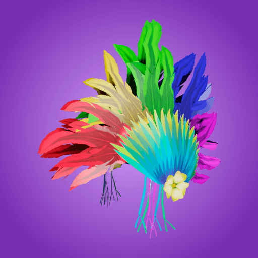 Rainbow Hat with Feathers