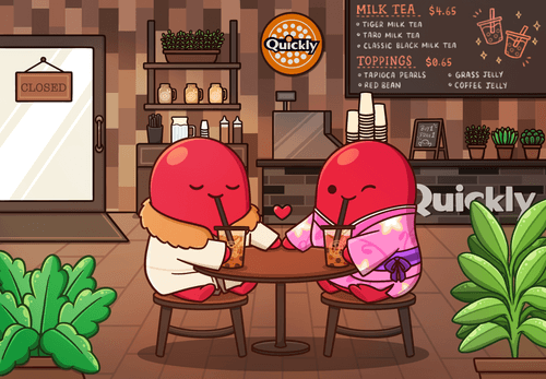 Couple Beanz in Boba Shop