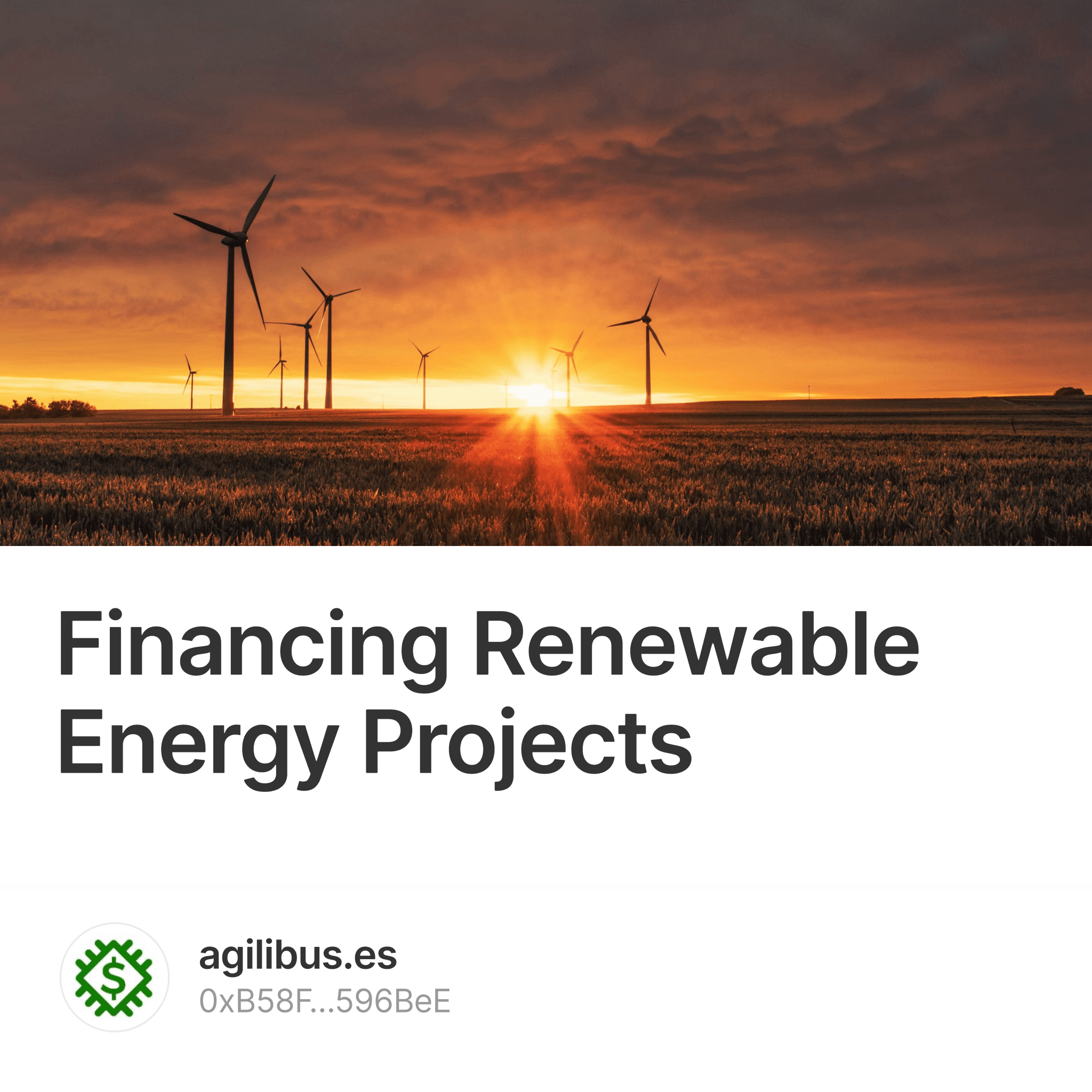 Financing Renewable Energy Projects Collection OpenSea