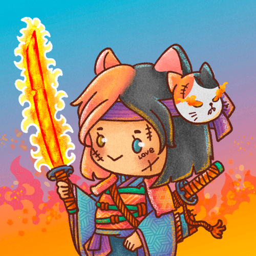 Fire cat yokai