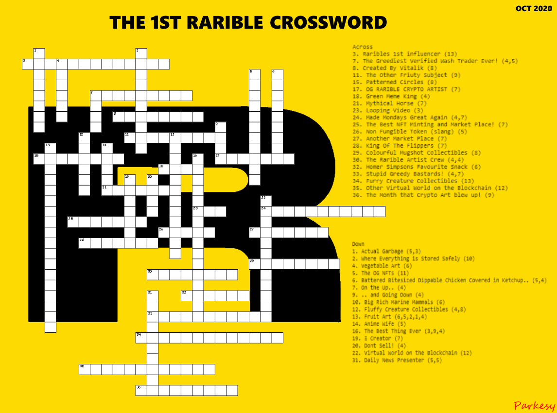 The 1st Rarible Crossword