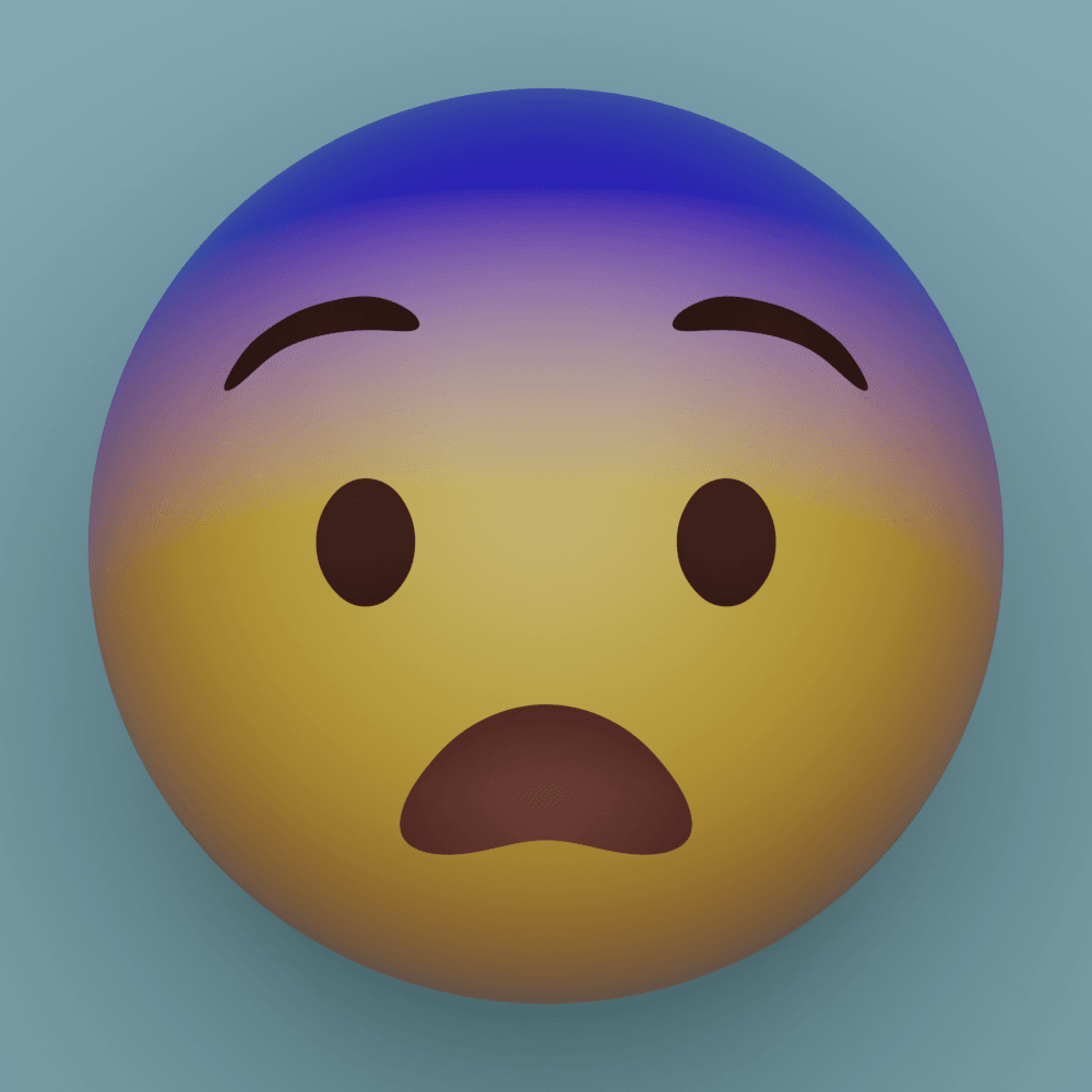 Scared blue emoji