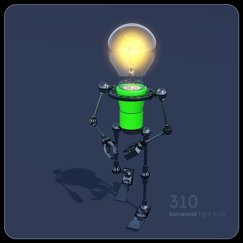 Humanoid light bulb 310