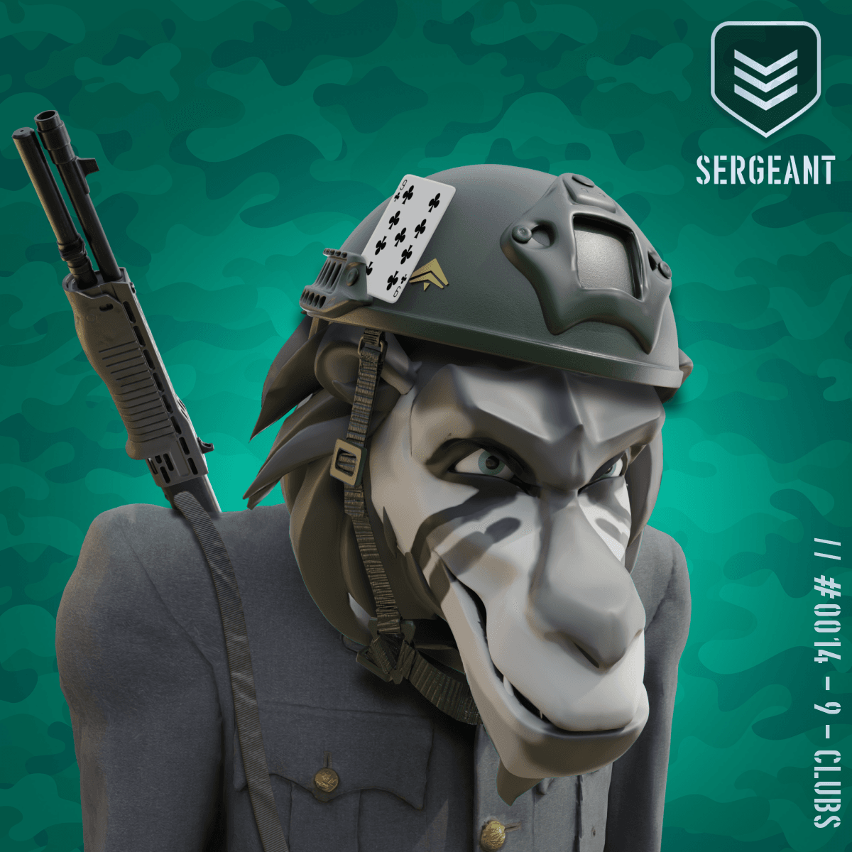 Angry Black Sergeant Baboon #14