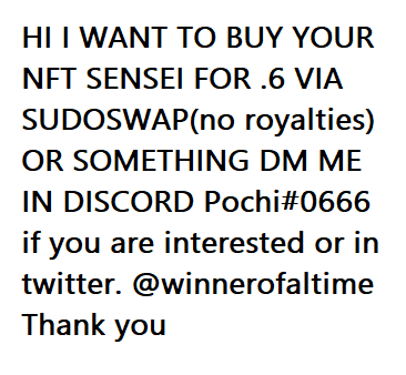 I want to buy your nft sensei