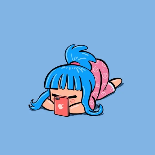 Lazy move #18 - Morning time with her phone