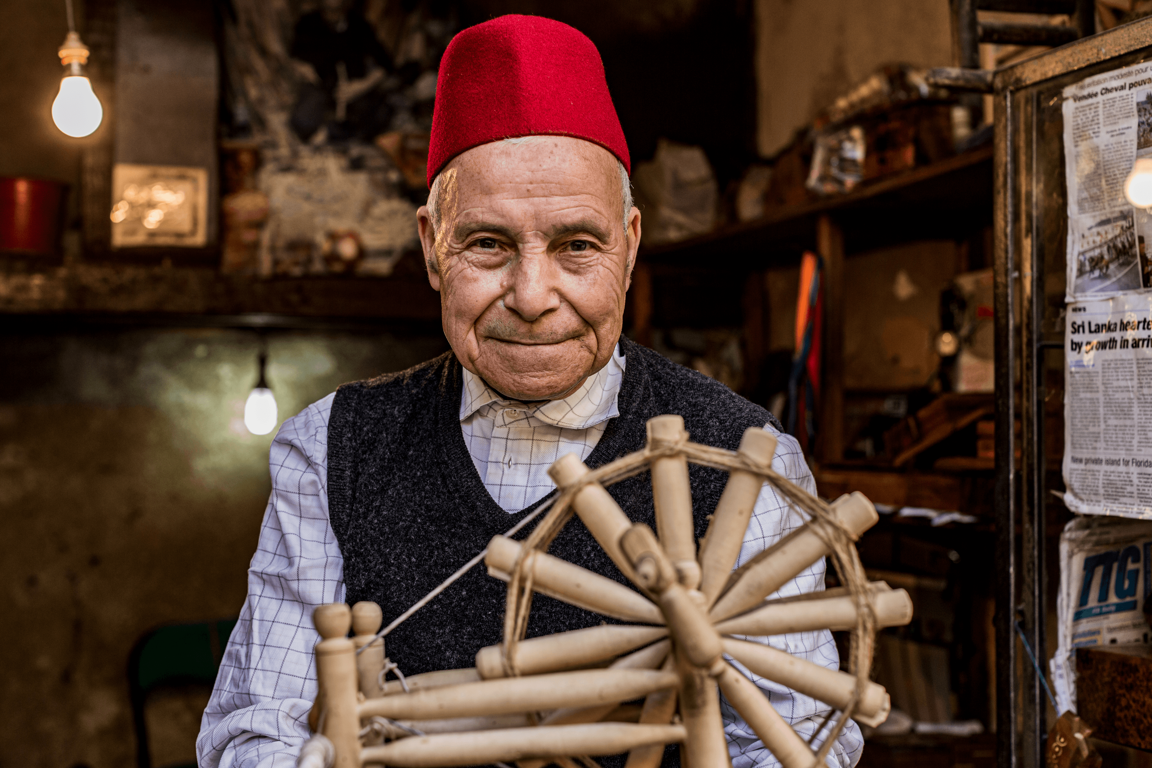 Craftsman in the medina of Fès, Morocco