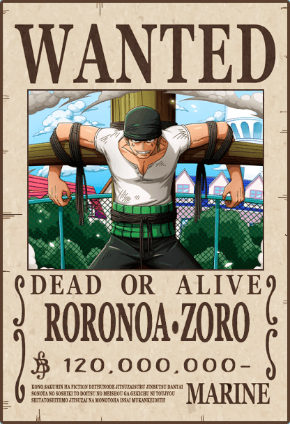 One Piece Wanted Poster 2 Set - Zoro & Sanji