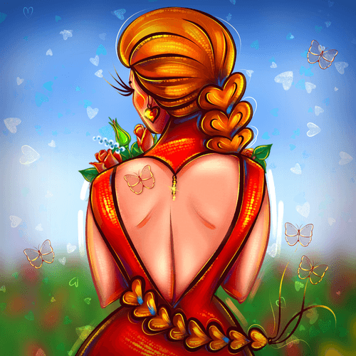 Red-haired women in love