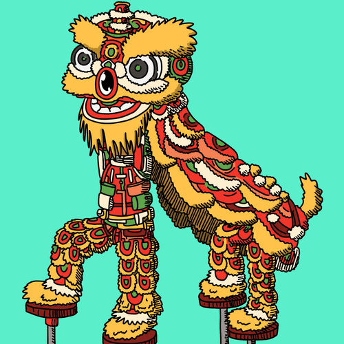 Liondancers one eyed guy #00204