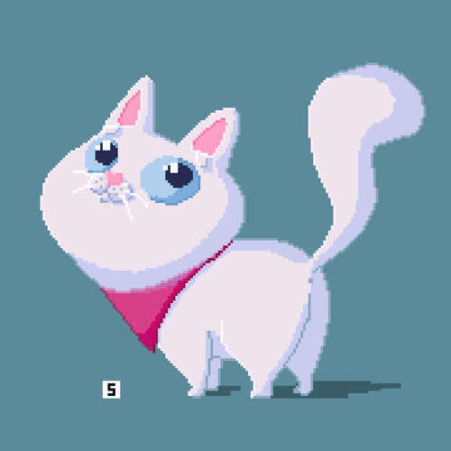 White pixel-cat