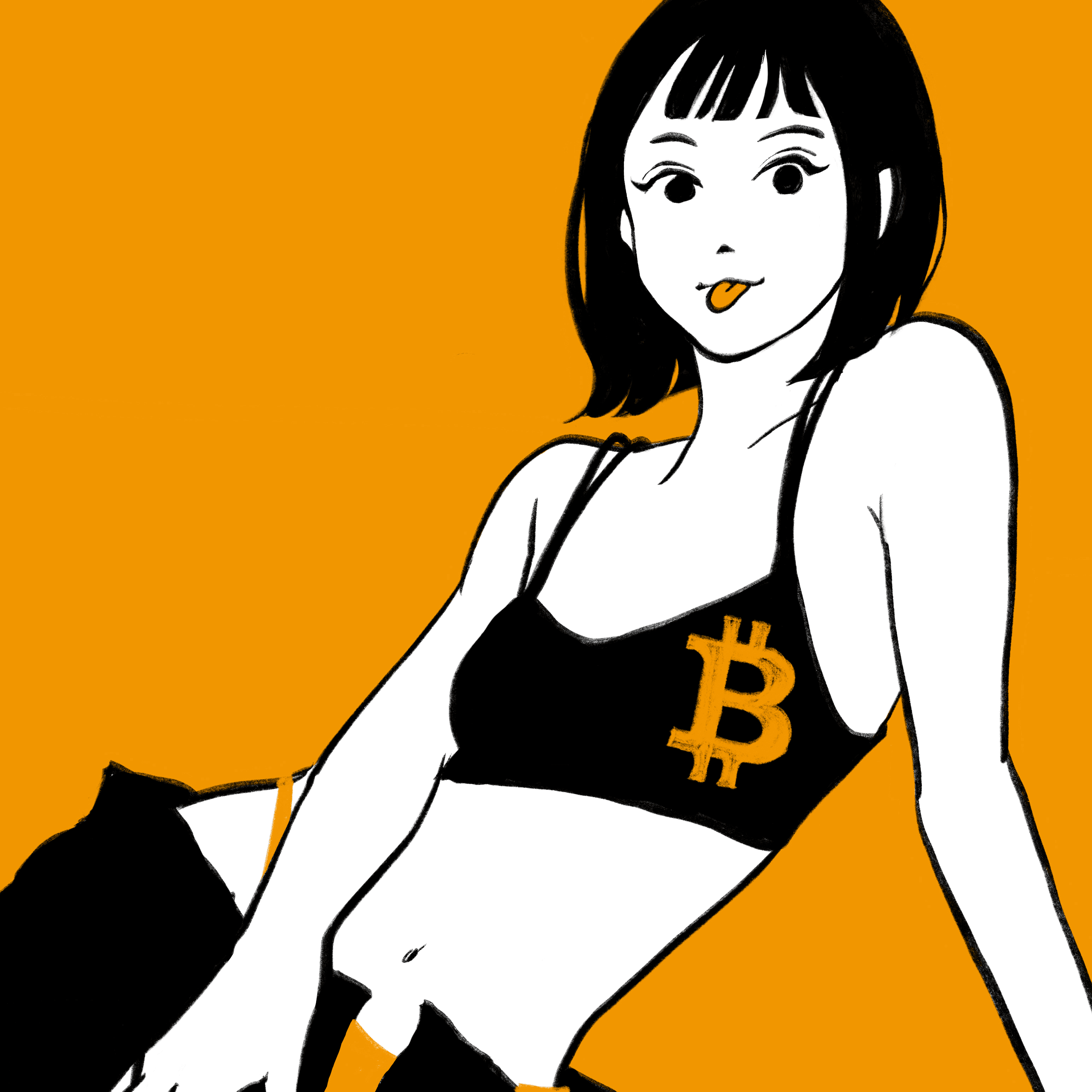 Crypto Girl #0018 Bitcoin Icon