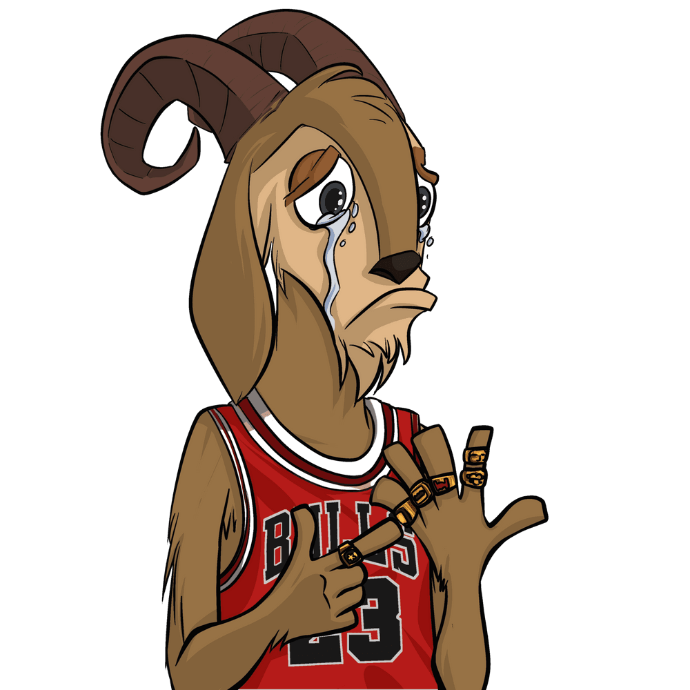 GOAT Crying Michael Jordan 6x NBA Champion w Rings Crying G.O.A.T 001 GOAT World Unique NFT Collection OpenSea
