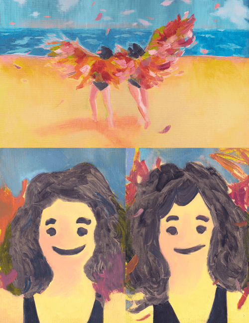 "Girls on a beach" By ultrabred