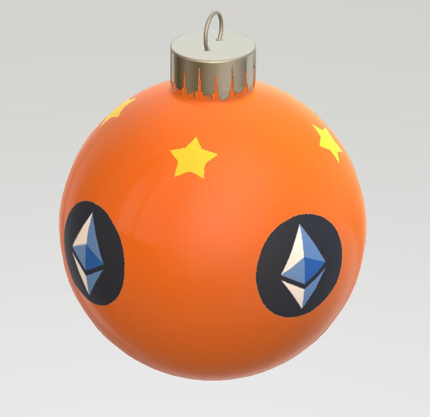 3D - Christmas Tree Ball Orange