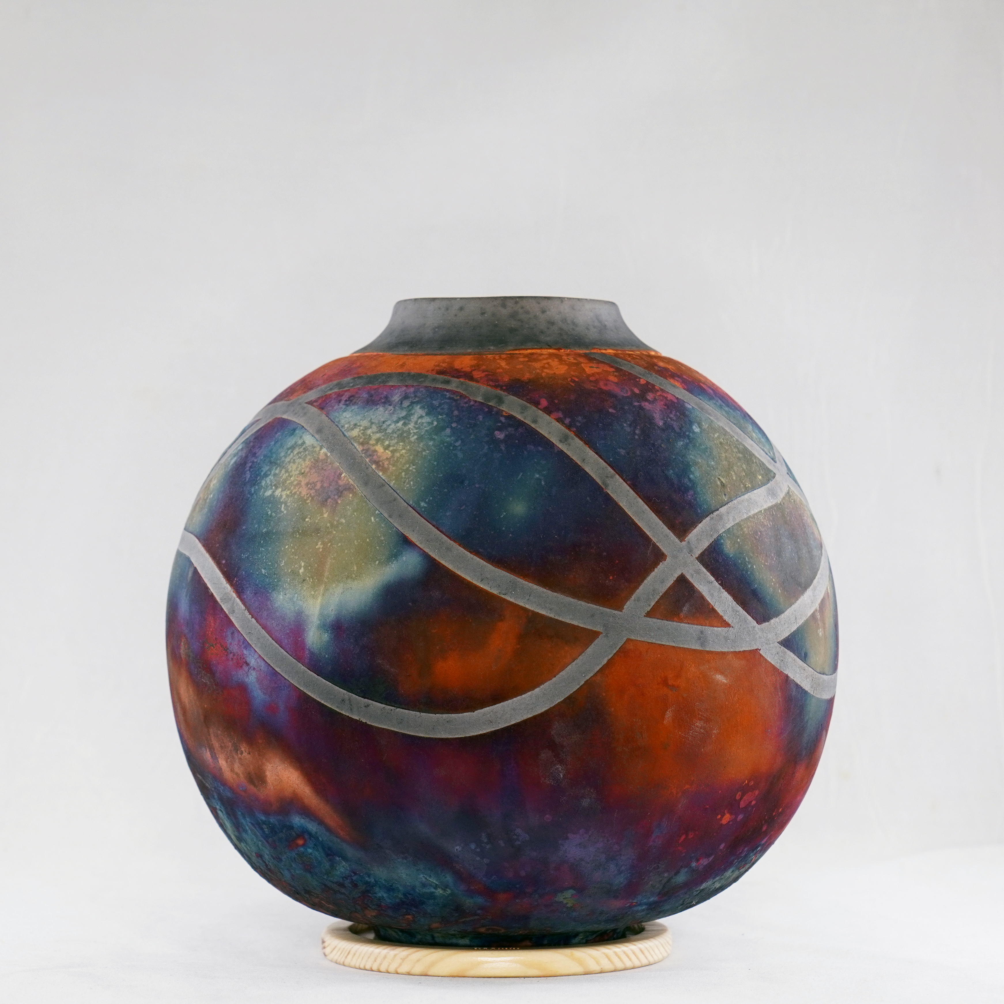 RAAQUU Full Copper Matte Large Globe Ceramic Art Vase S/N0000053