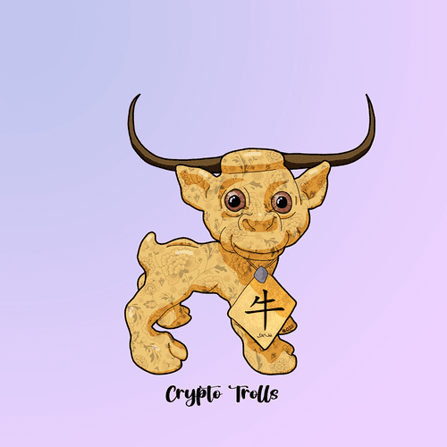 Crypto Troll #010 - Golden China Ox (Year Of The Ox)