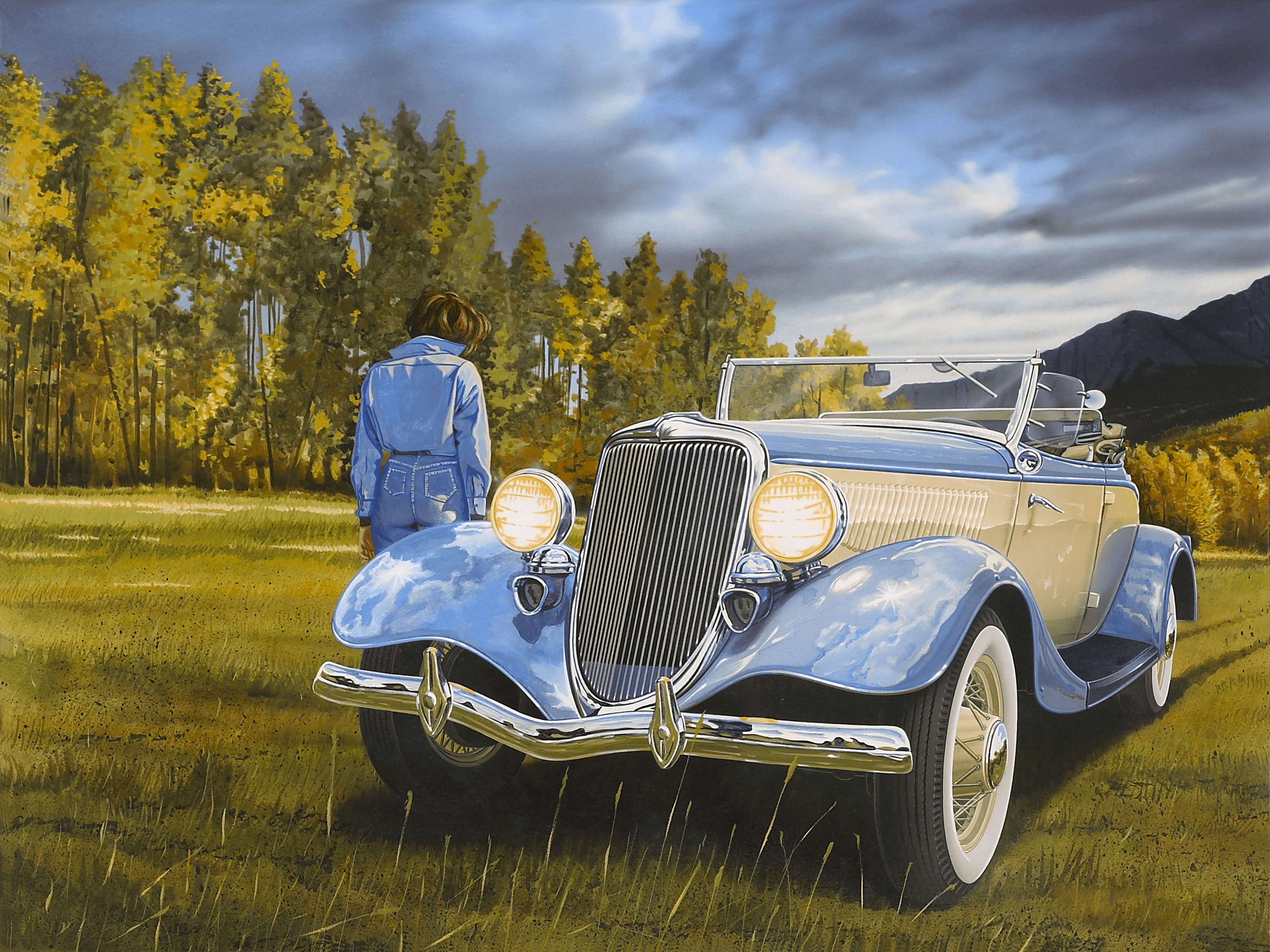 1934 Ford Roadster Airbrush Advertisement by Joseph Milioto