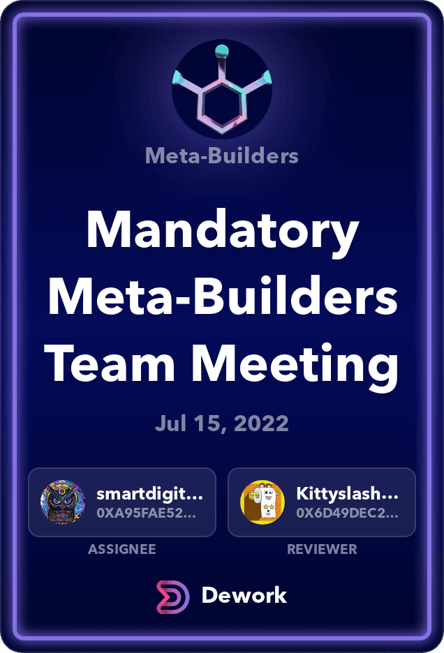 Mandatory Meta-Builders Team Meeting