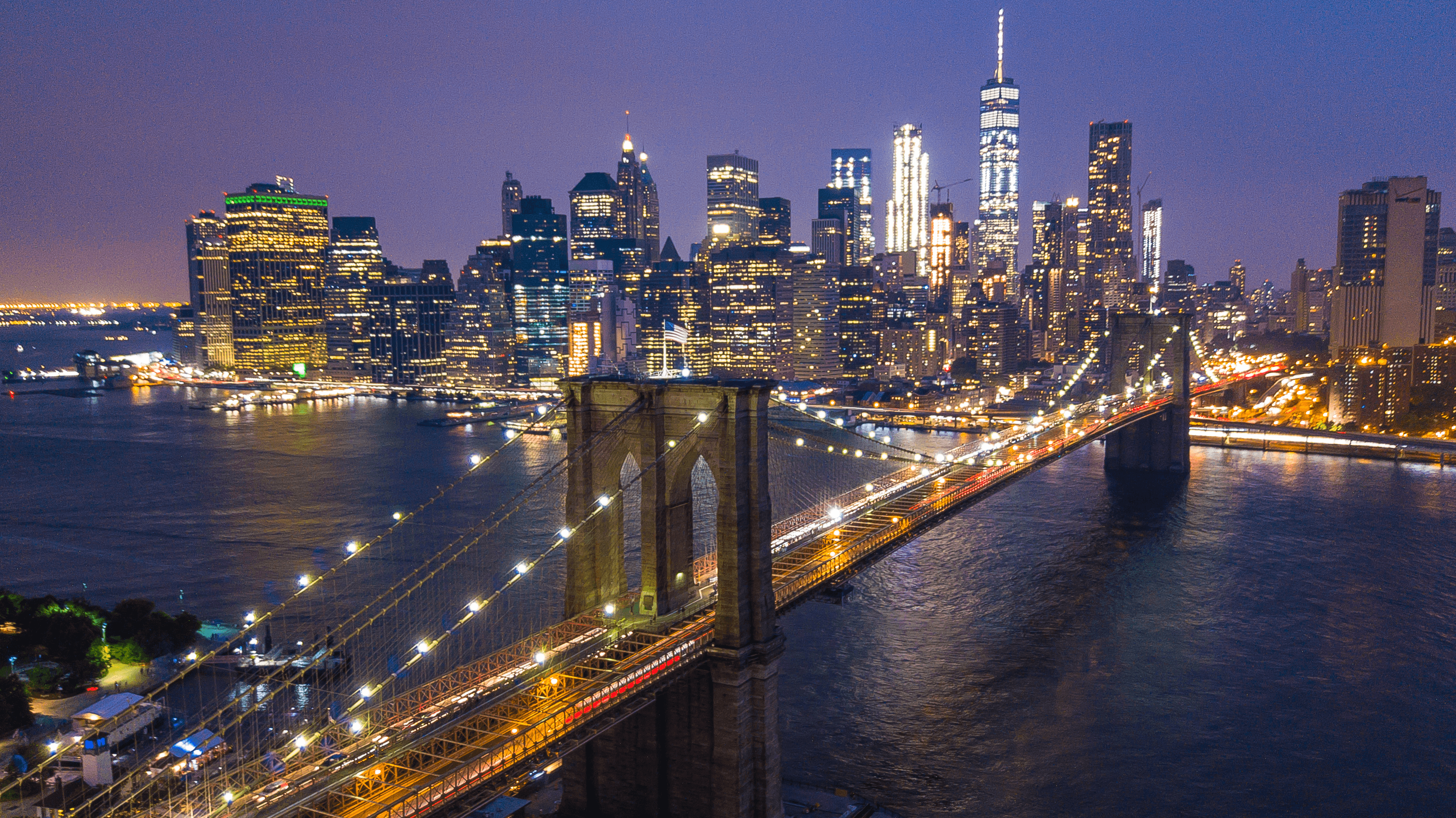 Brooklyn Bridge and Lower Manhattan Skyline
