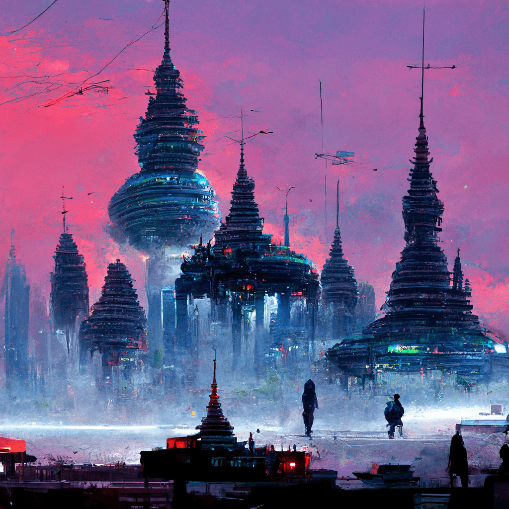 Cyberpunk Myanmar City 10
