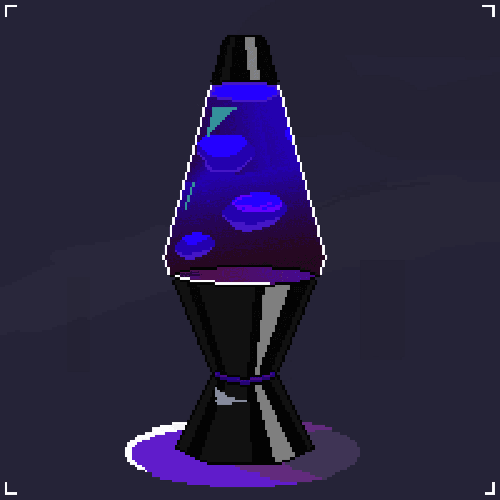 blue and purple lava lamp