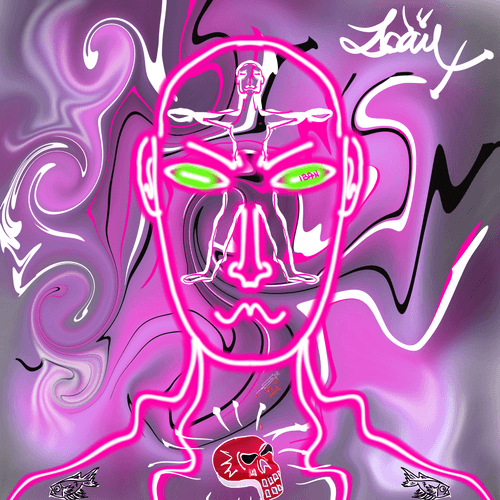 The Purple Neon Face