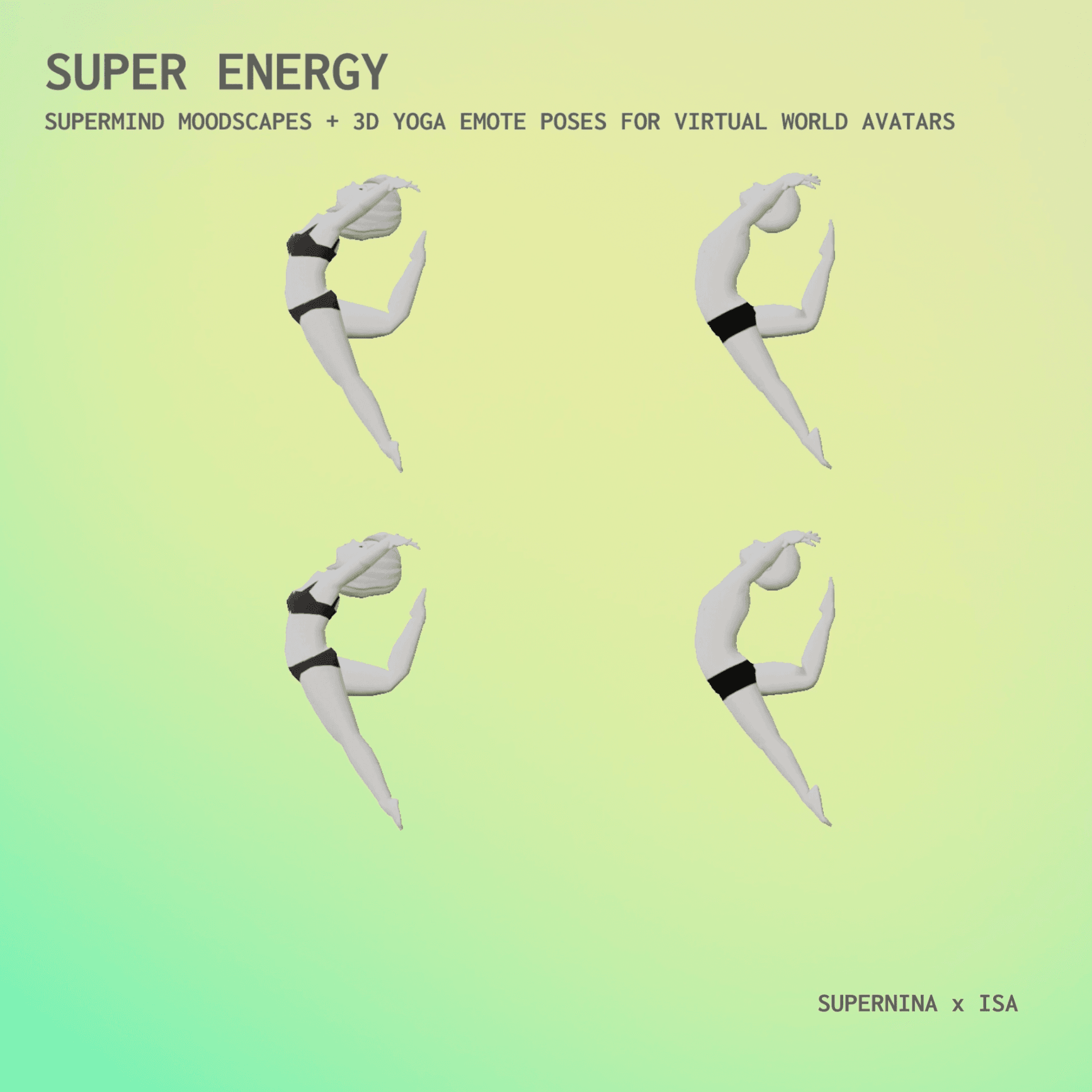 SUPERMIND #4 - 3D Virtual Yoga Avatar + Super Energy Moodscape | '22 MVFW Summer Gala - Decentraland