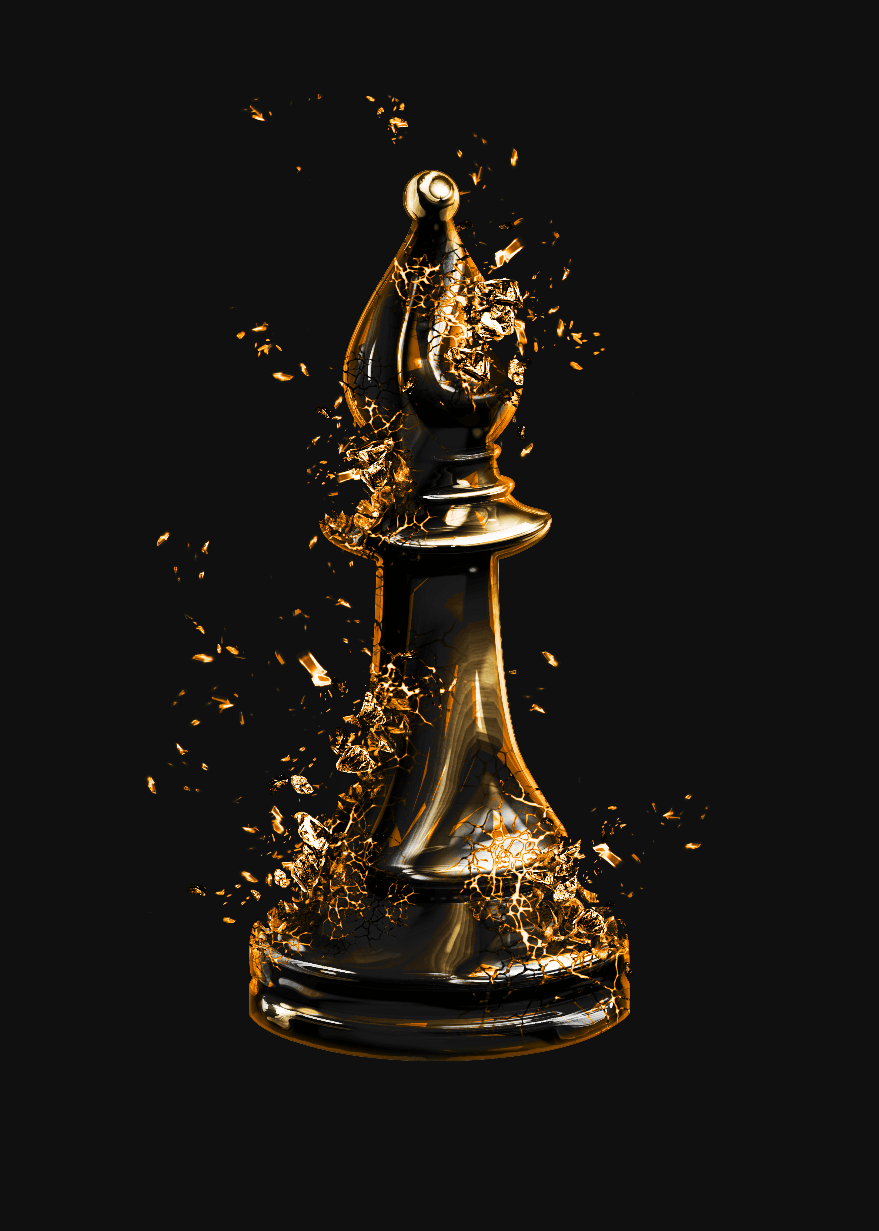 Isolated Realistic Golden Pawn Chess Piece. 23799164 PNG