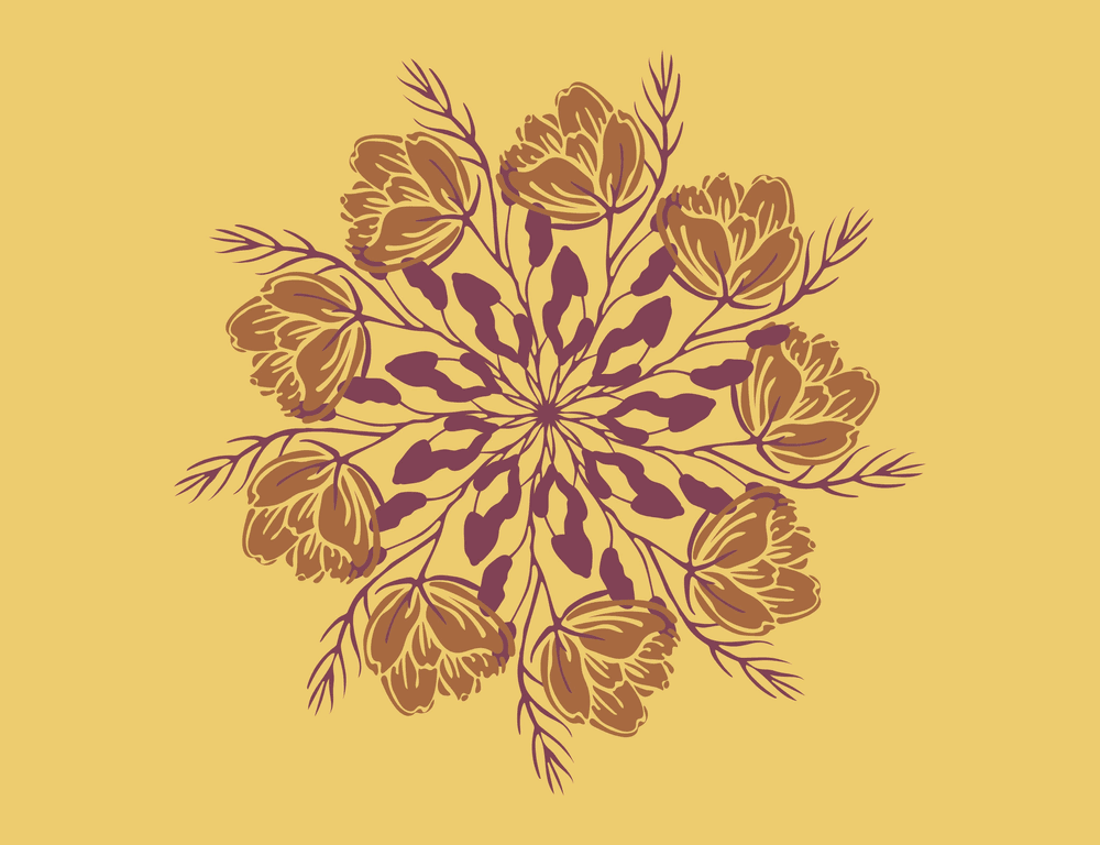 Gold Flowers Tile Pattern  Wildflower Goldenrod By Artaic